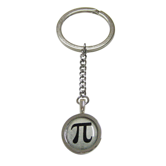 Bordered Mathematical Pi Symbol Pendant Keychain - Picture 1 of 2